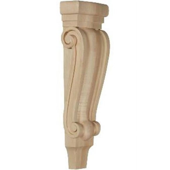 Ekena Millwork CORW05X02X16PTRO 5.12 in. W x 2.37 in. D x 15.5 in. H Medium Traditional Pilaster Corbel- Red Oak- Architectural Accent