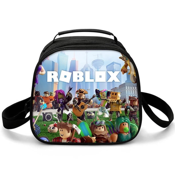 Roblox bolsa de almuerzo para estudiantes de escuela primaria, bolsa de Picnic, bolsa de hielo redonda, bolsa de aislamiento portátil de dibujos animados Roblox