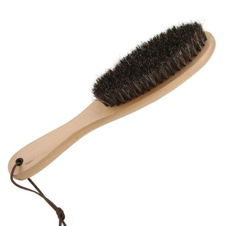 Chainplus Clothes Brush - Boar Bristle Lint Brush for Suits, Cashmere, Wool,  Velvet, Suede and Pet Hair - Large Beech Handle 