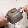 thumbnail image 2 of handmade square shape purple clay teapot beauty authentic kettle, 2 of 4
