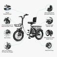 thumbnail image 4 of Electric Tricycle for Adults, 18"x3.0" Fat Tire 3-Wheel Electric Bike, 500W Motor 48V 10.4Ah Battery, Folding E-Trike Up to 18Mph (Light Blue) with Mirror & Phone Bag, 4 of 9