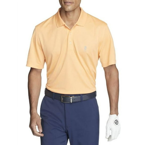 IZOD Men's Golf Grid Polo, Pumpkin, Small
