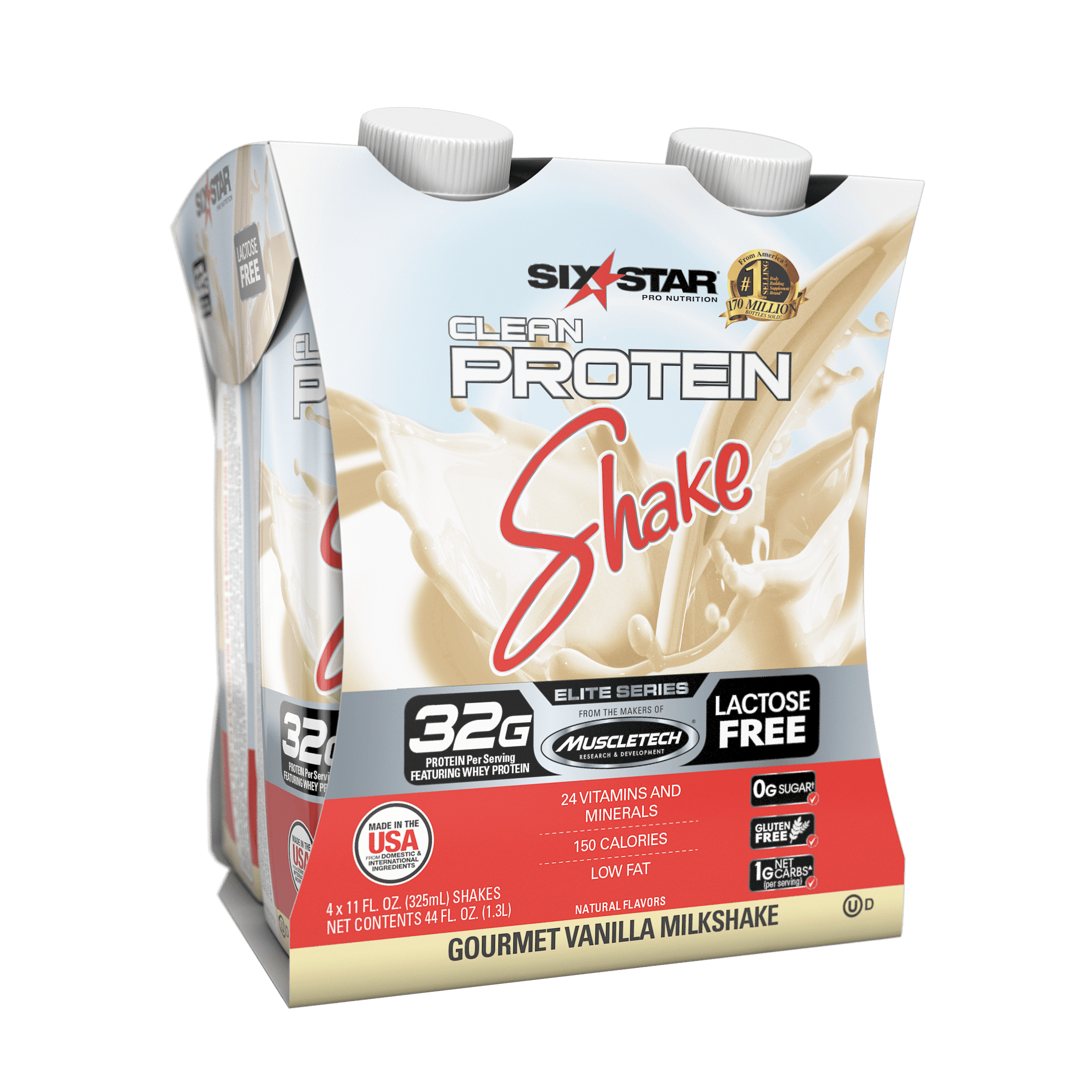 Six Star Clean Protein Shake, Gourmet Vanilla Milkshake, 32g Protein