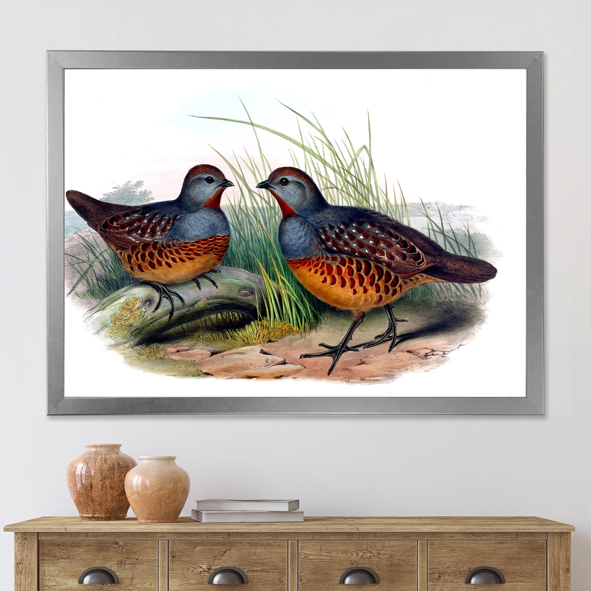 Designart 'Ancient Birds In The Wild VII' Traditional Framed Art Print