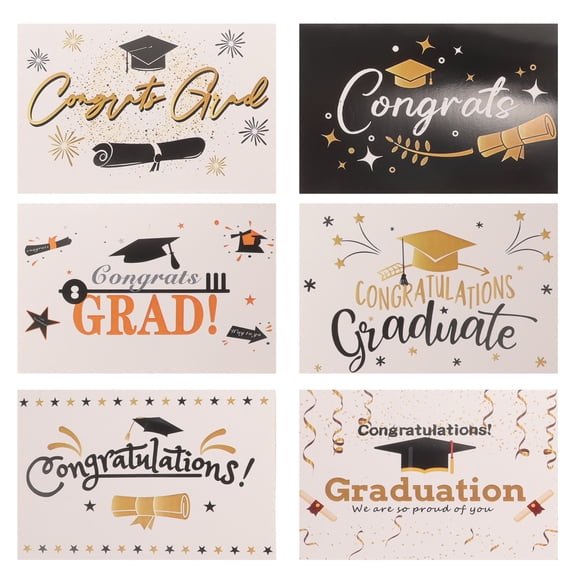 CIMAXIC Party 6 Sets Graduation Cards Greeting Cards With Envelopes Graduation 2024 Party Supplies Grad Gift Greeting Cards,5.91"X3.94"X0.12"