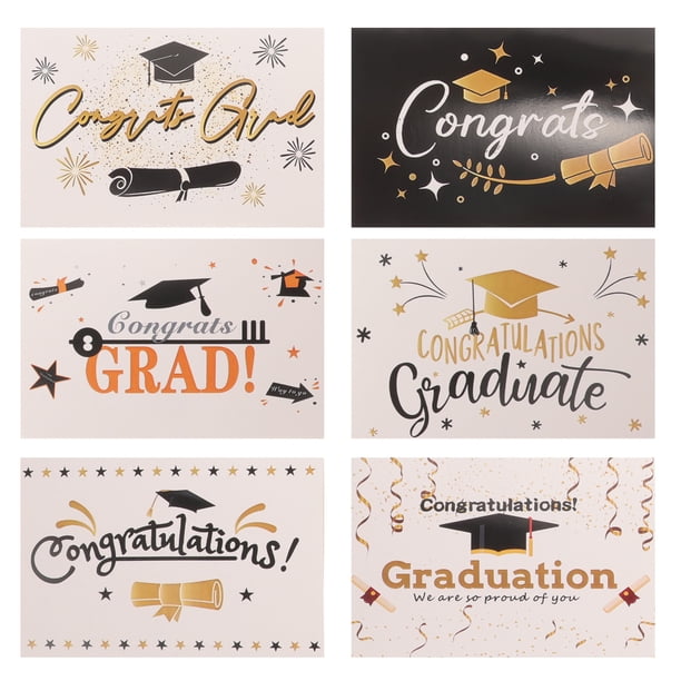 6 juegos de tarjetas de graduación, tarjetas de felicitación con sobres, suministros para fiestas de graduación 2024, tarjetas de felicitación de regalo de graduación