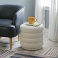 thumbnail image 2 of Linon Jacoby Round Ottoman, White Sherpa, 2 of 6
