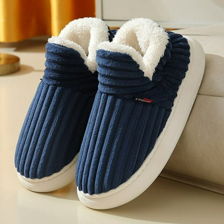 

QWZNDZGR Winter High Top Slippers Closed Back Home Shoes Women s Warm Plush Boot Unisex Waterproof Snow Booties Indoor Platform Shoes