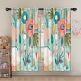 thumbnail image 5 of Blackout Kids Curtains,Pastel Pioneer Flower Pattern Childrens Insulated Curtains Set Of 2,Bedroom Essentials,Toddler Room Decor 52x63in(132x160cm), 5 of 5