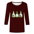 thumbnail image 4 of Jacenvly Printed T-shirt 3/4 Sleeves Blouse Crew Neck Leisure Quality Guaranteed! Birthday Gifts for Women Items for Women, 4 of 4