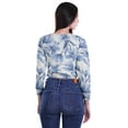 thumbnail image 3 of Moomaya Round Neck Crop Tops For Women Cotton Jersey Printed Blouses T Shirt, 3 of 5