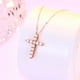 thumbnail image 2 of Collar de cruz de moissanita para mujer, colgante de cadena de clavícula de lujo ligero de plata de ley con nicho de cien mujeres, 2 of 5