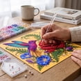 thumbnail image 3 of Fall Hummingbird Red Rose Pearl Diamond Painting DIY Kit – Colorful Floral Crystal Bead Art Set for Adults Teens, Beginner-Friendly Botanical Thanksgiving Home Wall Decor Holiday Gift, 3 of 7