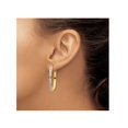 thumbnail image 3 of 14K Yellow Gold Accent Diamond Oval Hoop Earrings, 3 of 4