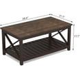 thumbnail image 6 of Coffee Table, Rustic Vintage Farmhouse Living Room Table with Shelf, 40, 6 of 14