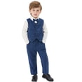 thumbnail image 2 of Kureaily Boys Formal Suit Set Elegant Vest Bow Tie Long Sleeve Shirt And Pants Outfit For Toddler Kids Party Wedding 2-3 Years, 2 of 5