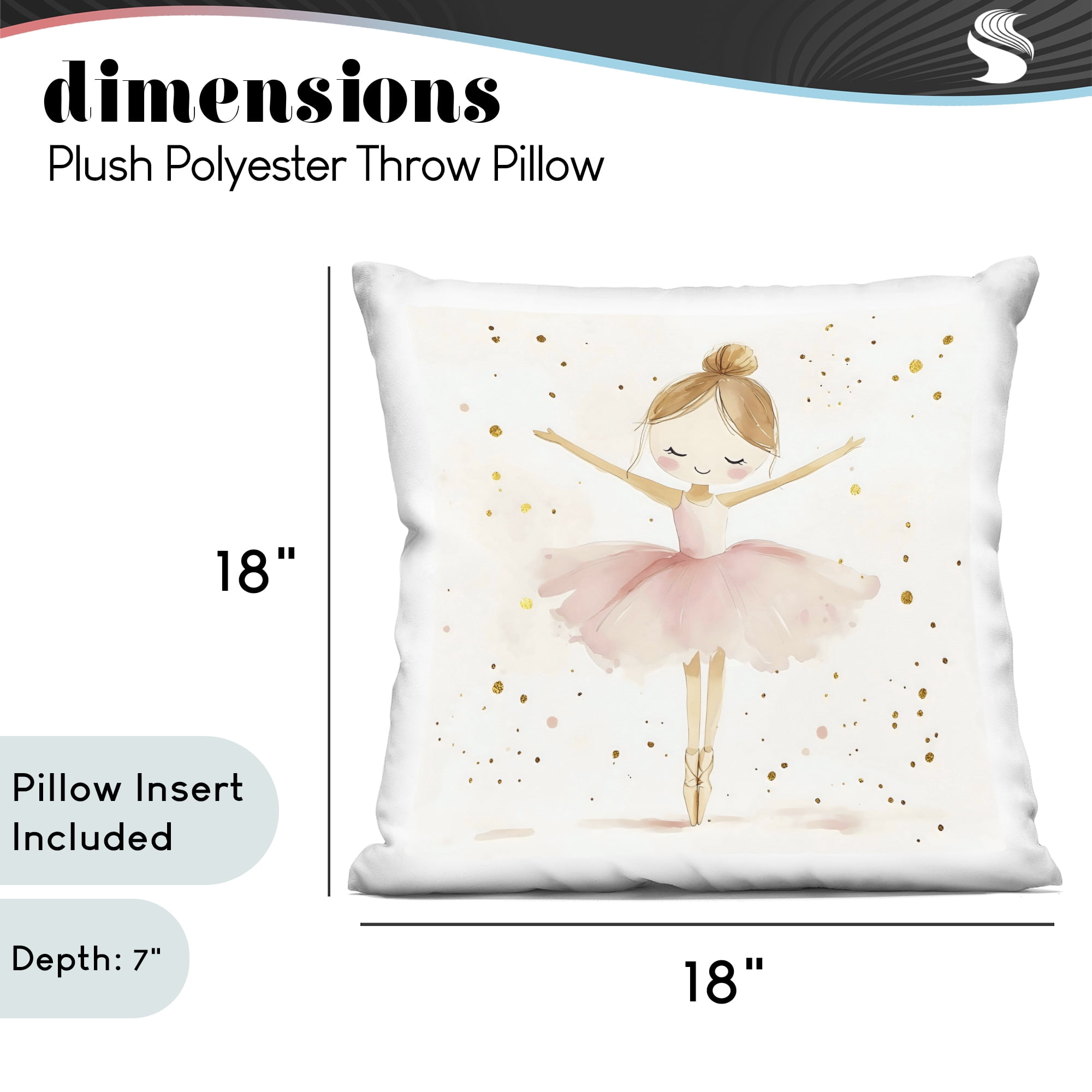 Stupell Industries Ballerina On Her Toes Decorative Printed Throw Pillow, design by Creative Studio