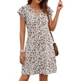 thumbnail image 2 of Fantaslook Summer Dresses for Women Ruffled Sleeve V Neck Dress Casual Floral Sundresses with Pockets, 2 of 9