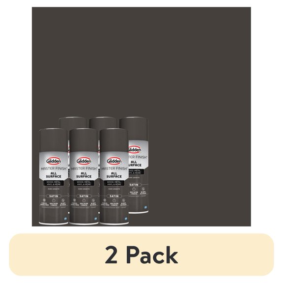 (12 pack) Glidden Master Finish 12 oz. Satin Dark Granite Interior/Exterior All Surface Spray Paint and Primer, 6 Pack