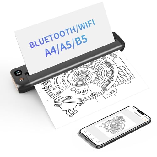 Impresoras portátiles inalámbricas Rongta para viajes, con WiFi y Bluetooth, impresora térmica sin tinta para uso escolar, de oficina y doméstico, compatible con Android, iOS y portátiles (F81)