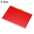 thumbnail image 3 of Uxcell 10x7.6" Separadores de Índice de Carpeta, 6 Conjuntos 5 Pestañas 26 Agujeros Página Insertable de PP para Separar Papeles, Multicolor, 3 of 6