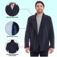 thumbnail image 4 of Alpine Swiss Jake Mens Pea Coat Wool Blend Double Breasted Dress Jacket Peacoat, 4 of 7