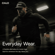 QALO Mens Classic Ultra-Durable Silicone Ring, Black, Size 11