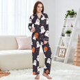 thumbnail image 4 of FORMRS Womens Pajama Set Long Sleeve Top and Pants with Pockets Soft Comfy Lounge Sleepwear, Sizes S-2XL, White Halloween Ghosts, 4 of 7