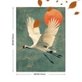 thumbnail image 3 of UXIEQU 12x16 Inch 2D Flat Sage Green Japanese Cranes Wall Art Minimalist Japandi Pastel Living Room Decor, 3 of 8