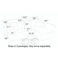 thumbnail image 2 of 102" Modular Sectional Boneless Sofa, L-Shaped Cloud Couch with Right Facing Chaise, No Assembly Corduroy Sleeper Sofa, Plush Deep Seat Modular Couch with Toss Pillows for Living Room, Black, 2 of 7