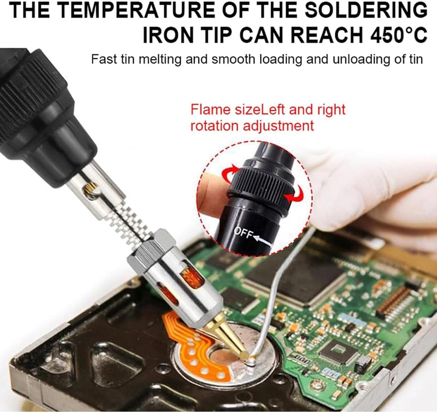 4 in 1 Portable Soldering Iron Kit, Cordless Adjustable Gas Welding Repair Tools, Fast Heating Soldering Iron Repair Plus , For Electronics Maintenance Vehicle Repairing