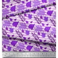 thumbnail image 3 of Soimoi Moss Georgette Fabric Stripe & Autumn Leaves Print Fabric by the Yard 42 Inch Wide, 3 of 3