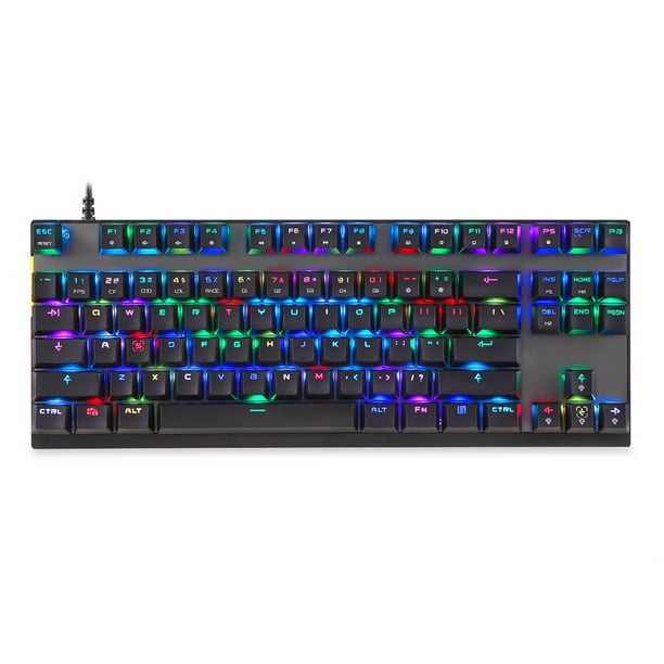 Teclado mecánico MOTOSPEED CK82 Teclado para juegos RGB de 87 teclas con interruptor azul MOTOSPEED Teclado