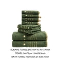 thumbnail image 3 of Btomtd Star Embroidered Bath Towels Set, Set of 8, 2 Bath Towels & 2 Hand Towels & 4 Square Towels, Soft & Absorbent, Army Green, 3 of 6