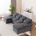 thumbnail image 3 of 111.8'' Soft Casual Sofa U-Shape Sectional Sofa Upholstered Sofa, Comfy Cloud Couch,Soft velvet living room sofa, 3 of 9