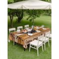thumbnail image 4 of Outdoor Tablecloths with Umbrella Hole & Zipper, Texas Star Vintage 60 x102 Inch Rectangle Tablecloths, Berry Yellow Brown Wooden Waterproof Table Cloth, Patio/Pool/Picnic Table Covers, 4 of 8
