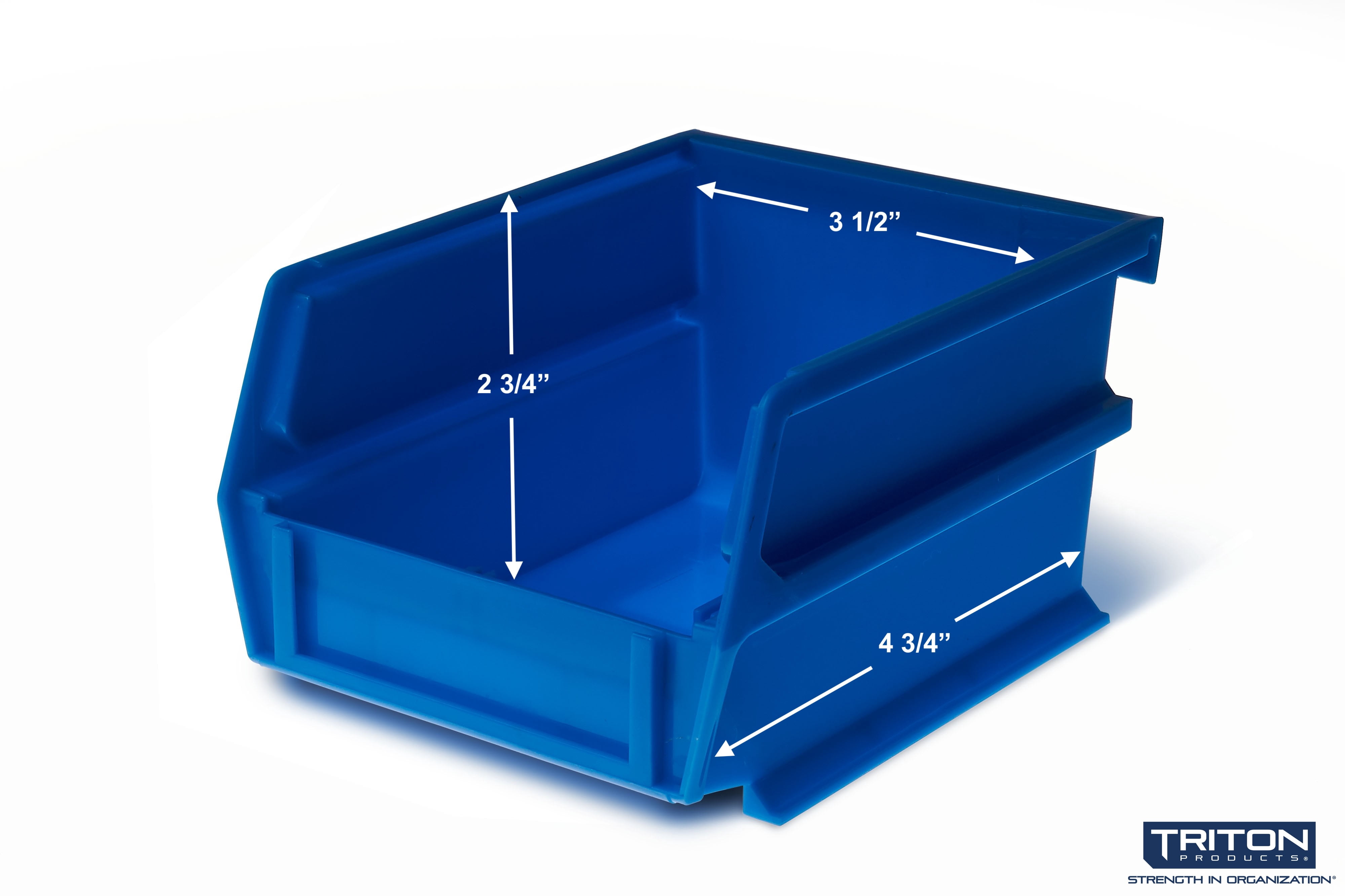 Triton Products® LocBin Polypropylene Hanging Bin & BinClip Kits, (4) Small 5-3/8"L x 4-1/8"W x 3"H and (4) Medium 7-3/8"L x 4-1/8"W x 3" H