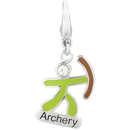 Women's Sterling Silver Olympic Archery Clip-On Charm