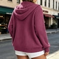 thumbnail image 5 of cocolona Womens Plus Size Knit Cardigan Oversized Long Sleeve Hooded Drawstring Jacket Solid Color Casual Zipper Fall Tops, 5 of 7
