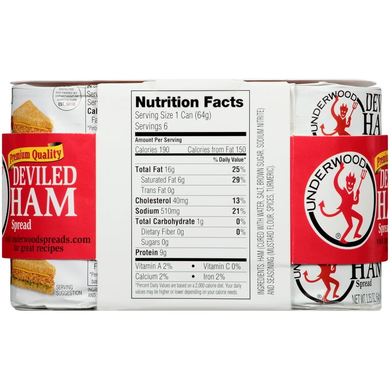 Underwood Deviled Ham Spread 6-2.25 oz. Cans - Walmart.com
