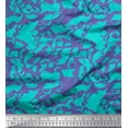 thumbnail image 1 of Soimoi Green Japan Crepe Satin Fabric Abstract Circles Abstract Printed Fabric 1 Yard 42 Inch Wide, 1 of 1