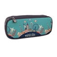 thumbnail image 2 of Lsque Let's go Travel Printed Big Capacity PU Leather Pencil Case Large Pencil Pouch Stationery Pen Bag Pencil Holder for Teen, 2 of 6
