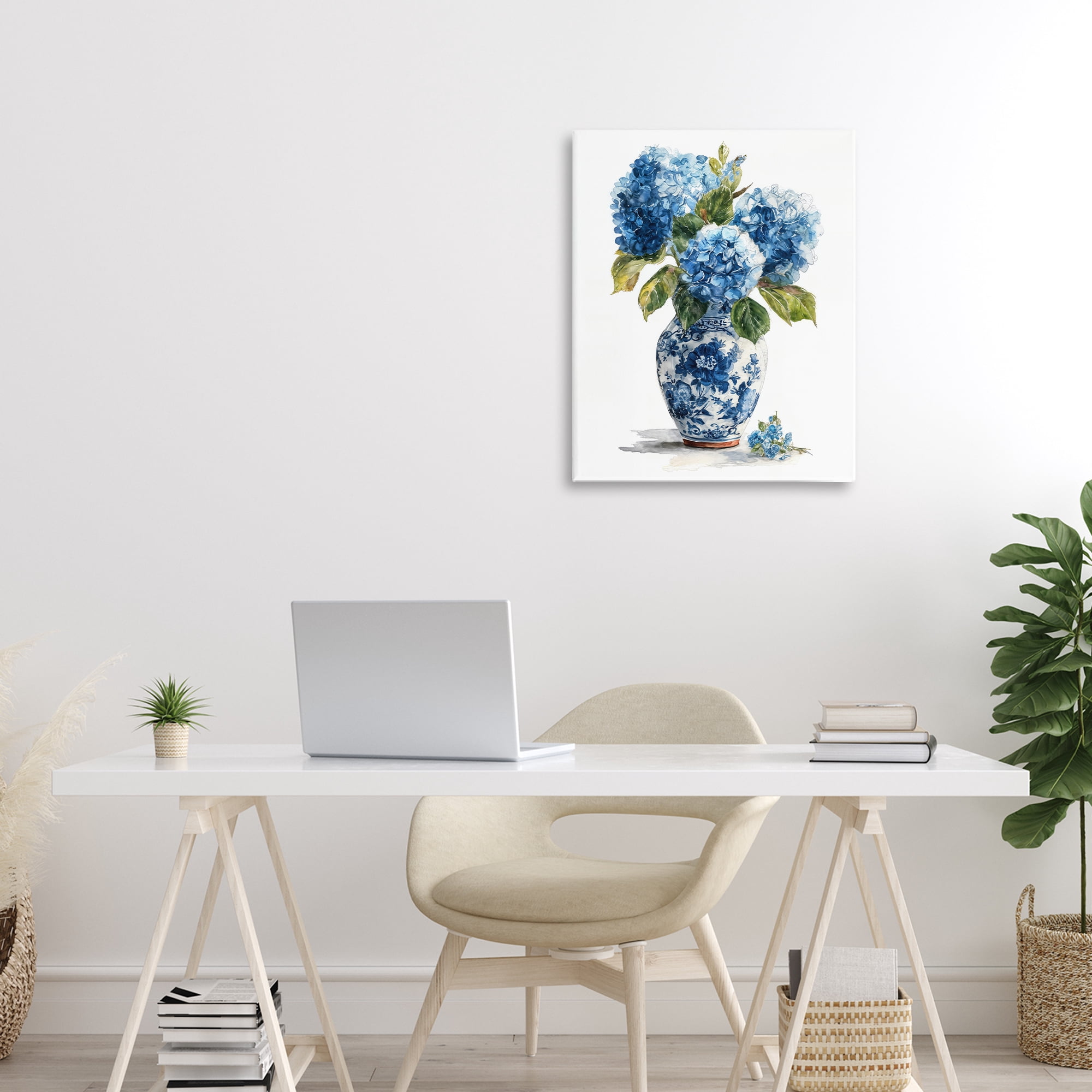 Stupell Industries Porcelain Vase with Hydrangea Bouquet Canvas Wall Art, design by Imagine It Images