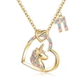 thumbnail image 2 of Turandoss 11 Year Old Girl Birthday Gift Ideas14K-Gold-Plated Colorful Cz Heart Pendant Unicorn Necklace for Girls Unicorn Jewelry Unicorns Gifts Necklace Birthday Gifts for 11 Year Old Girls, 2 of 8