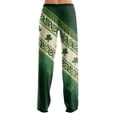 thumbnail image 6 of Fgvctg Womens Pajama Pants St. Patrick's Day Lucky Sleepwear Wide Leg Pajama Shamrock Clover Graphic High Waisted Pj Pant Lightweight Spring Drawstring Lounge Pants with Pockets Army Green M, 6 of 6