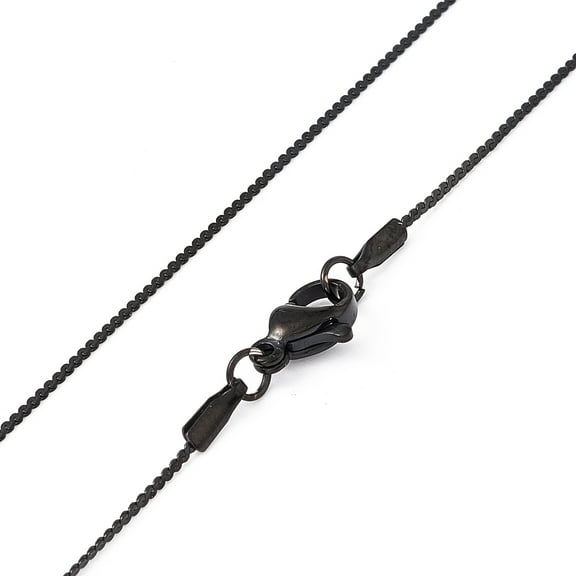 10 pc 304 Stainless Steel Serpentine Chain Necklace for Men Women Electrophoresis Black 15.75 inch(40cm)