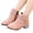 Pink, variant on Kids Girls Ankle Boots Rhinestone Soft Suede Non-Slip Booties Crystal Strap Winter Princess Low Heel Booties for Party