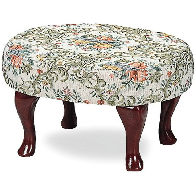 Coaster Rudy Traditional Fabric Upholstered Cabriole Legs Foot Stool Multi-Color
