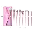 thumbnail image 2 of 10-Piece Professional Makeup Brush Set with Carrying Bag for Foundation, Eyebrows, Eyeshadow, Beauty Tools, Cosmetics, Fashion 15PCS brown, 2 of 3