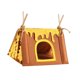 thumbnail image 4 of Tienda de campaña para hámster, casa para animales pequeños, cama portátil con cortina y borlas, nido para hámster Caqui, 4 of 9